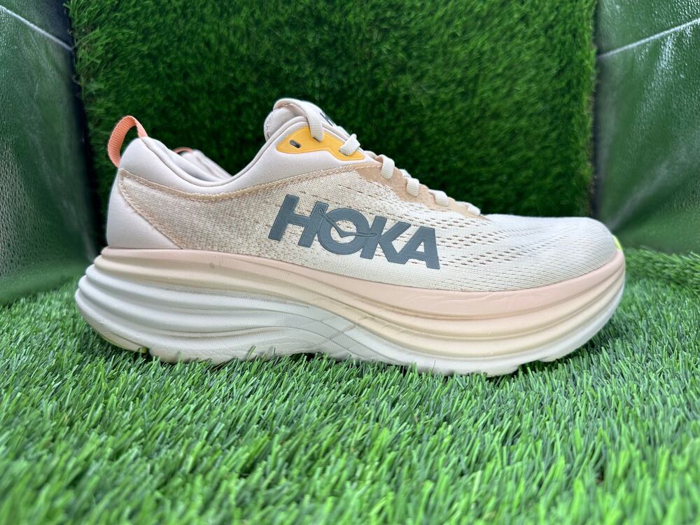 Hoka One One Bondi 8 1127952-CMV Athletic Sneaker Womens 8.5B Beige Mesh Running